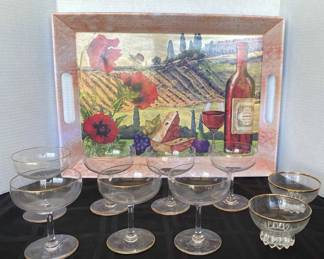 GoldRimmed Wine Glasses