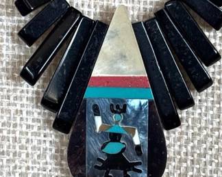 Hopi Black Turquoise Necklace