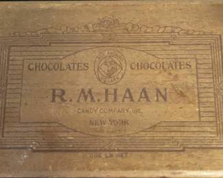 R.M.HAAN Candy Company Storage Container wAntique Trinkets