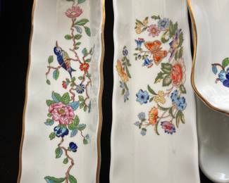 Aynsley  pembrook and cottage garden olive trays 