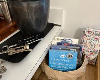 Vintage champagen cooler. appitzer and guest napkins