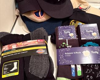 socks - new, and ball caps