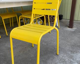 Yellow outdoor chairs (set of 6) will sell in pairs