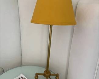 Yellow and Brass lamp