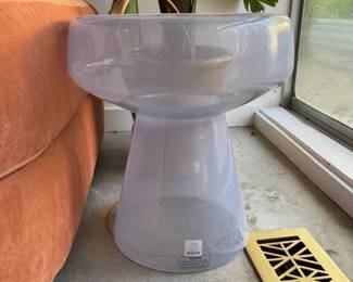 Lilac glass side table