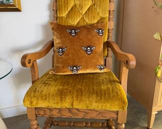 Yellow velvet throw pillow (set of two)