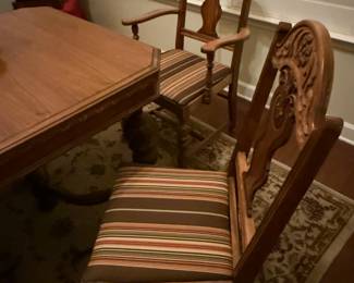 Jacobean table and six chairs