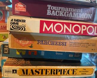 Vintage Board Game Collection
Vintage board games
* Classic card games
* Monopoly game
* Parcheesi
* Masterpiece game
* Rook card game
* Parker Brothers
* Backgammon set
* Vintage games lot
* Family game night
* Estate sale games
* Collectible board games