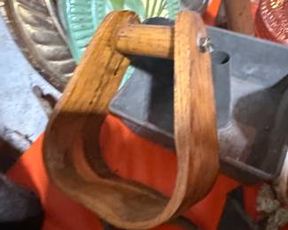 Antique wooden stirrup. Great rustic or western decor piece. #equestrian #western #farmhouse #antiques #vintagestirrup