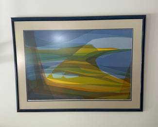 Abstract painting Big Glen Lake, Fisher Lakes, Sleeping Bear Bay and Sand Dunes