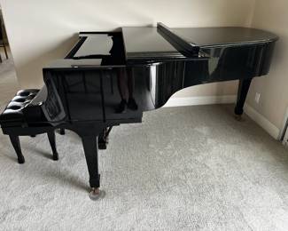 Hamburg Steinway Concert Grand Piano Model B-211 Serial #485221 Circa 1982 Ebony 7' w/Bench