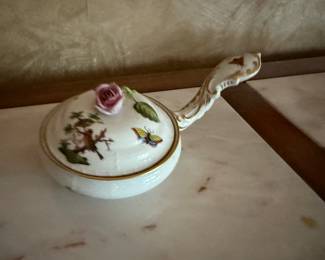 Herend Rothschild Bird lidded handled dessert server