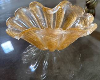 Murano Gold Fleck Art Glass Bowl