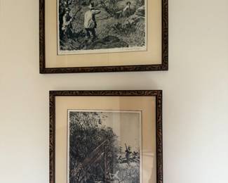 Vintage hunting prints