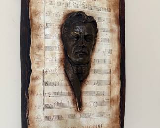 Vintage Giacomo Puccini La Bohe'me Music Plaque