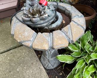 concrete fountain/birdbath