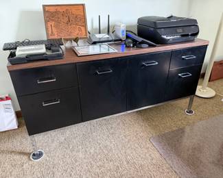 vintage metal credenza