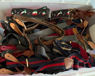 mens' leather button suspenders