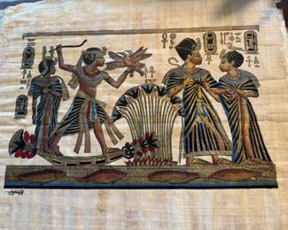 Egyptian painting on papyrus