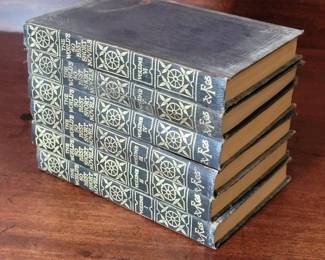 Six volumes of The World's 50 Best Short Novels, copyright 1929