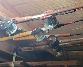 Vintage fishing rods and reels