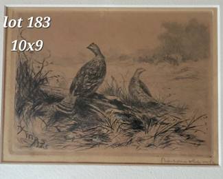 1925 Christmas card drypoint etching by Roland Clark titled"To Keep a Tryst with the Dawn"
