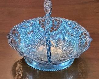 Antique sterling filigree basket