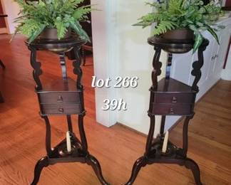 Mahogany vintage wig stands