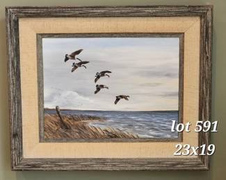 Guy Crittenden rustic wood framed painting