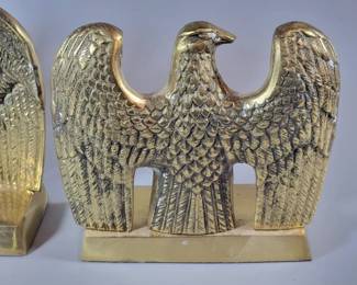 Set of solid brass eagle bookends