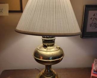 Rayo brass lantern converted to a lamp