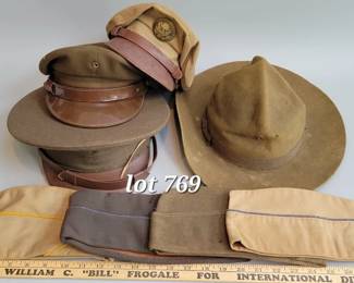 Collection of vintage army hats
