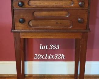 Antique walnut spool cabinet