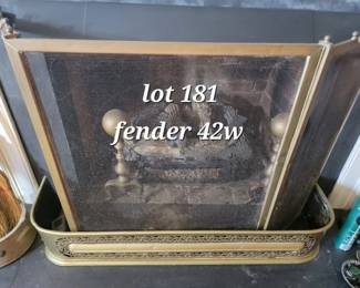 Vintage brass fender and fireplace screen