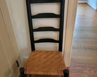 Antique ladder back rush seat chair