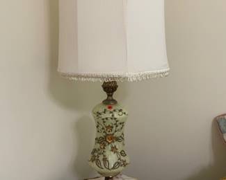 Brass and marble base and brass detailed vintage lamp