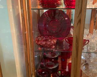 Cranberry depression glass