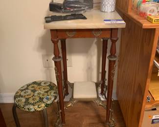 Antique onyx and gilt wood table