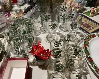 Christmas glassware