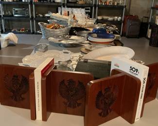 Bookends from Indonesia & kitchenware