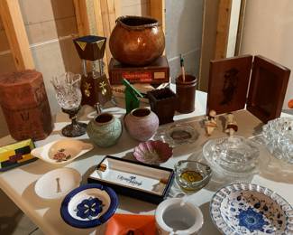 Ashtray collection & items from around the world