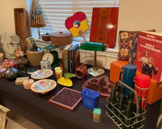 MCM collection, including Vintage metal Coke bottle carrier and items from around the world