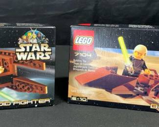 SH783Star Wars Lego System 7111 Droid Fighter Star Wars Lego 7104 Desert Skiff NIB