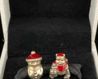 SH904VPandora Snowman And Winnie The Pooh Honeypot Christmas Charms