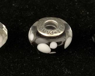 SH929Pandora, Mickey Mouse Ears Glass Charm
