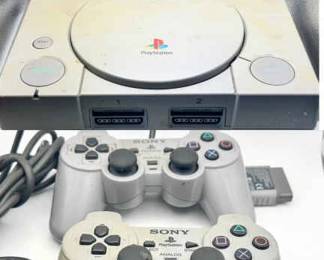 Sony PlayStation With Two Controllers
