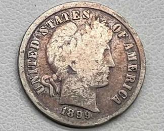 1899 Barber Silver Dime