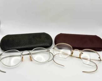 (2) Pairs Of Vintage Glasses Feat. Shuron 1/10 12KT GF
