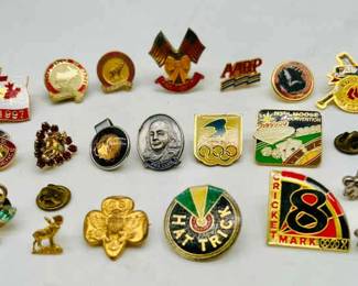 Collection of Vintage Pins ft. Boston Red Sox, Hat Trick, & Moose