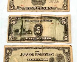 The Japanese Government Five & Ten Pesos Currency
